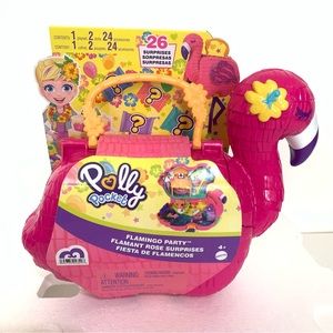 Polly Pocket SURPRISES Flamingo Playset 25+ accessories